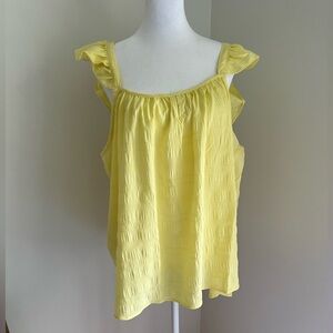 NWOT Kaileigh Yellow Tank with Flutter Sleeves Size: 2xL